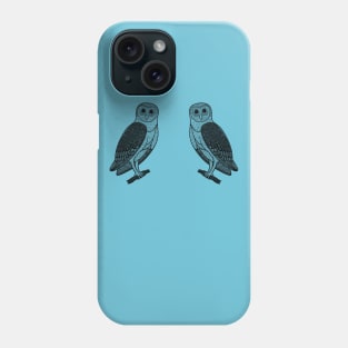 Barn Owls in Love - cute bird lovers design Phone Case