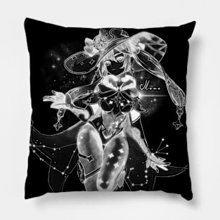 White Pencil and Starry Reflection Pillow