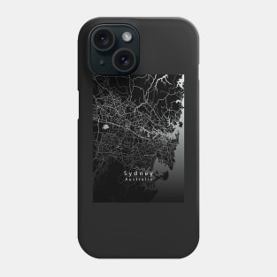 Sydney Australia City Map dark Phone Case