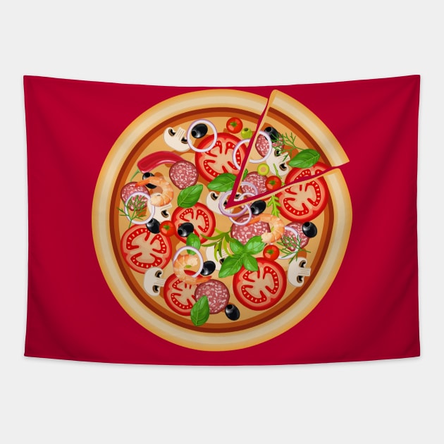 Italian pizza Tapestry by Plushism