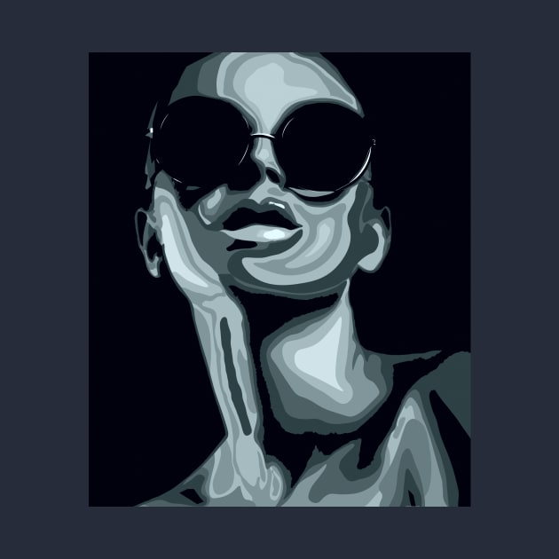 Unknown Stylish Girl in Sunglasses vector portrait by JeLoTall