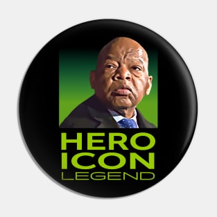 John Lewis Hero Icon Legend Pin