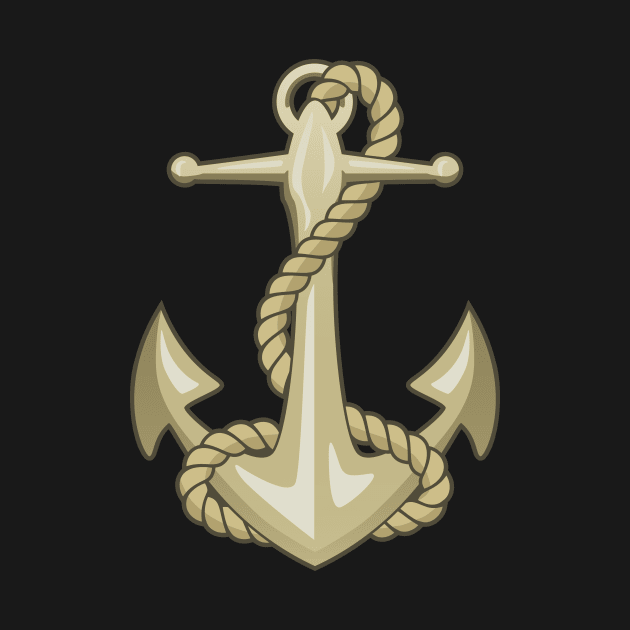 Gold Anchor and Rope by hobrath