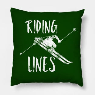 Riding Lines, Mountain Skiing, Glacier Skiing, Extreme Sports, Mountain Face Pillow