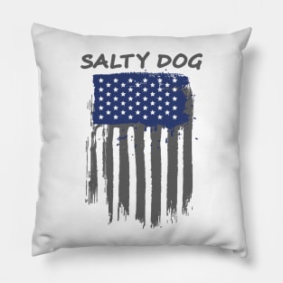 Salty Dog Painted American Flag Pillow