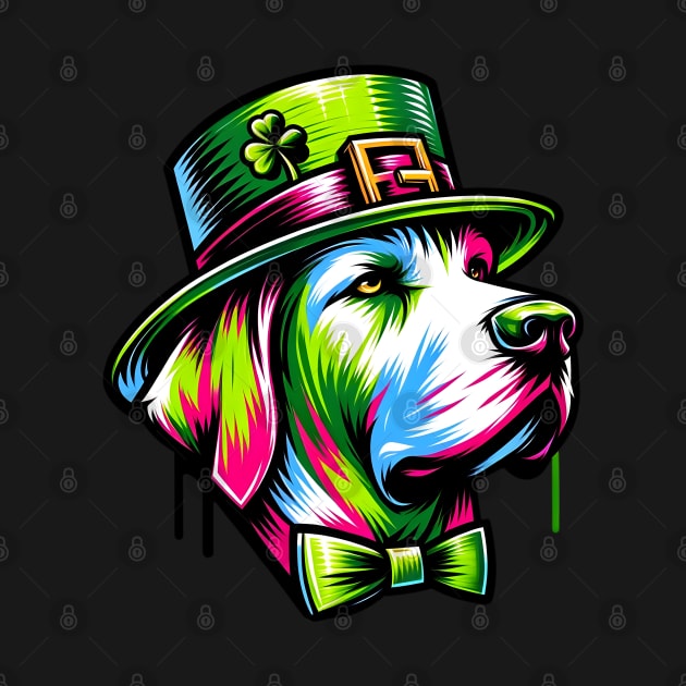 Pointer Dog Celebrates Saint Patrick's Day Cheer by ArtRUs