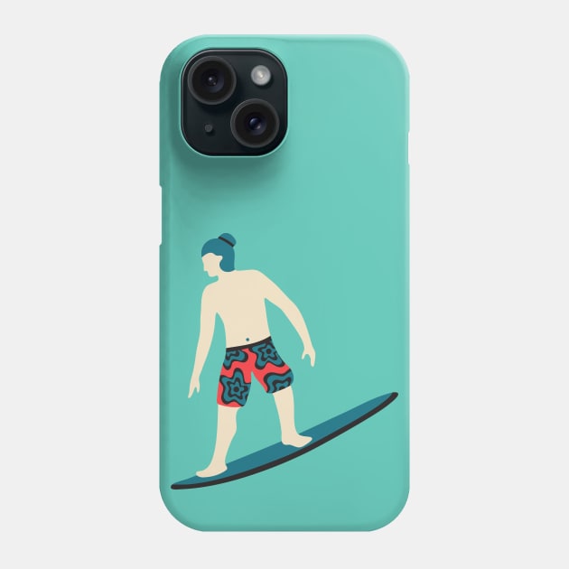 STOKED SURFER DUDE Tropical Summer Ocean Surfing Surfboard Sports - UnBlink Studio by Jackie Tahara Phone Case by UnBlink Studio by Jackie Tahara