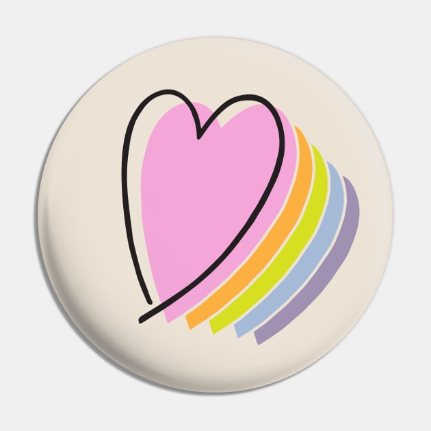 pastel rainbow heart design line art heart Pin by B*Shoppe