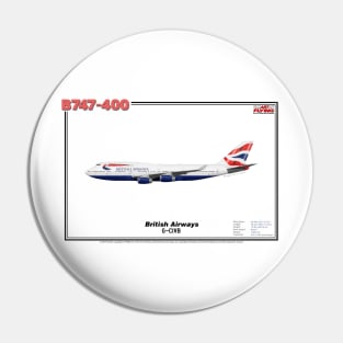 Boeing B747-400 - British Airways (Art Print) Pin