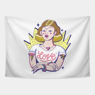 Summer love t-shirt girl Tapestry