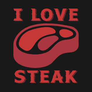 Heart Ribs Steak Funny Food Eating I Meat Love Carnivore T-Shirt