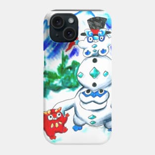 Daruma Doll Snowman Phone Case