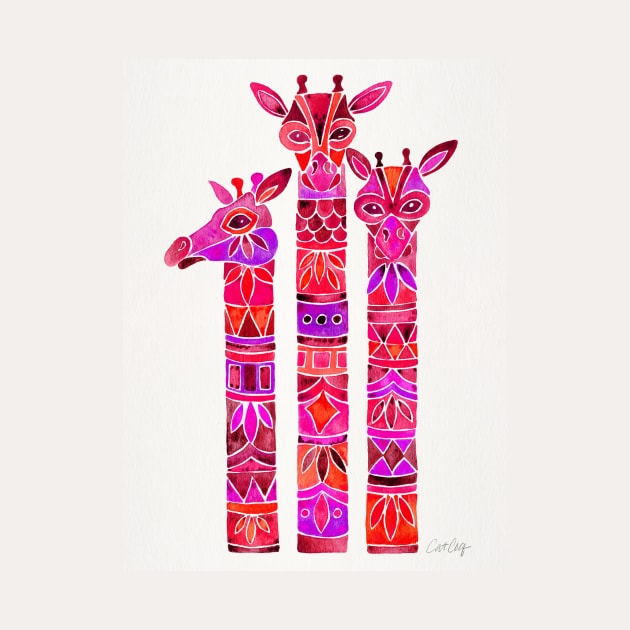 Giraffes Pink by CatCoq