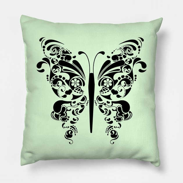 Ornamental Butterfly Pillow by Design Anbay