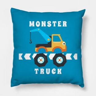 Vector illustration of monster truck with cartoon style. Pillow