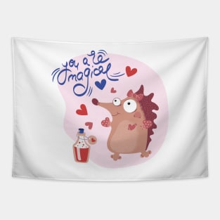 Romantic You Are Magical Hedgehog | Valentines Day Tapestry