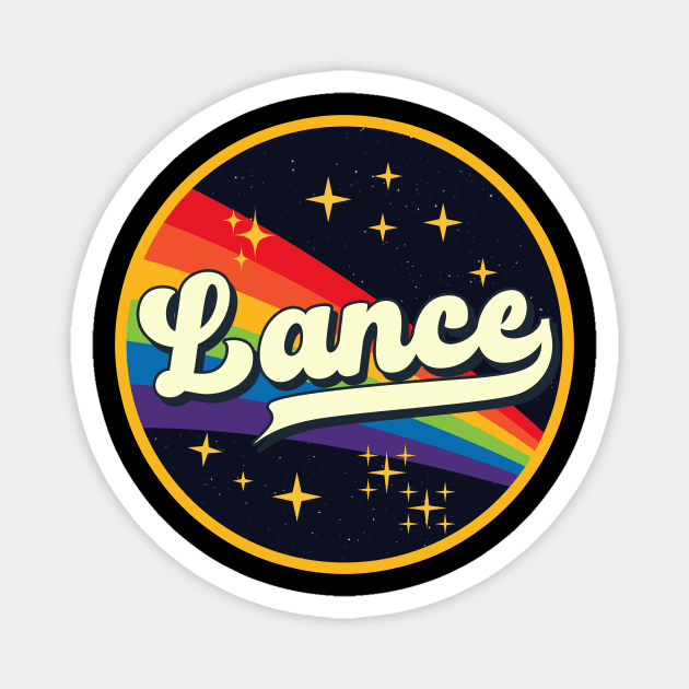 Lance // Rainbow In Space Vintage Style Magnet by LMW Art