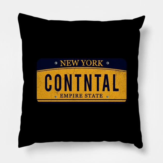 The Continental hotel Car plate Pillow by rahalarts