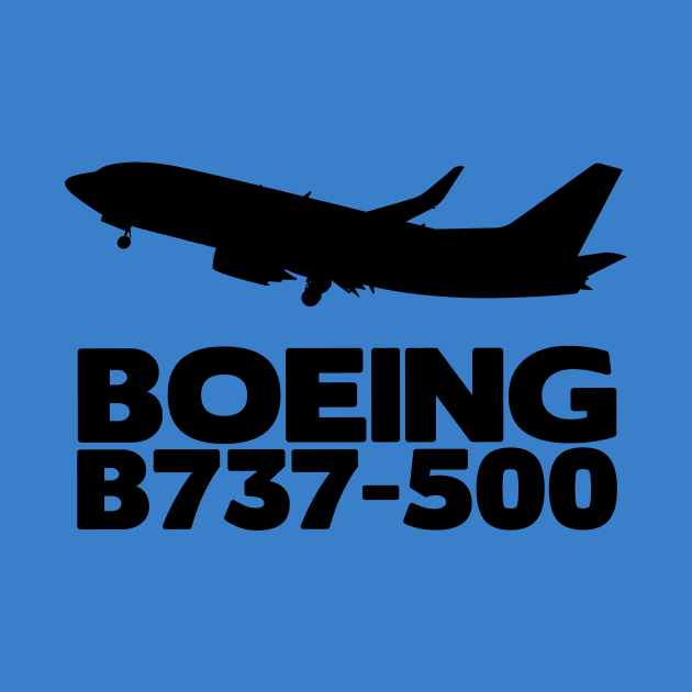 Boeing B737-500 Silhouette Print (Black) by TheArtofFlying