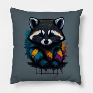 Raccoon Portrait Pillow