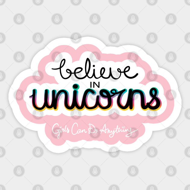 Believe In Unicorns Unicorn Sticker Teepublic Uk