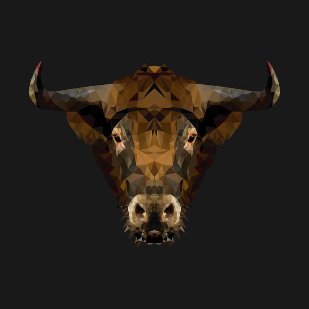 Oxen Polygon Cattle Bulls Geometric Gift by MaveriKDALLAS