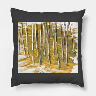 Early walk sunshine forest Pillow