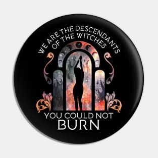 We Are The Descendants Of Witches Wicca Design Pin