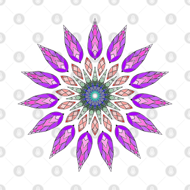 Stained Glass Inspired Flower Mandala by SecretEmeralds