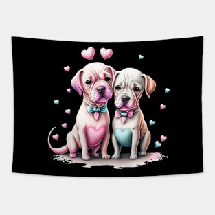 Valentine's Day Celebration with Dogs Tapestry