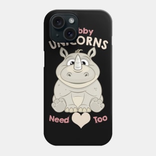 chubby unicorns need love too Phone Case