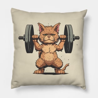 cat lifting weight Pillow