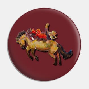 Rodeo with Natural Brushstrokes Pin