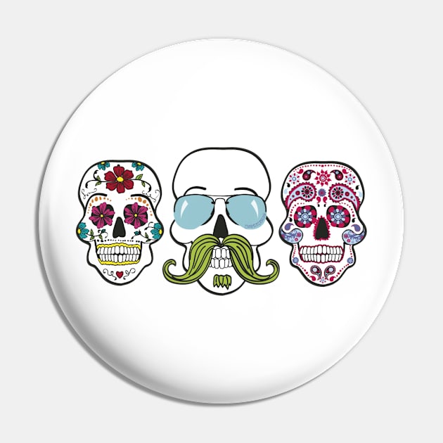 Sugar Skulls Pin by erinmizedesigns