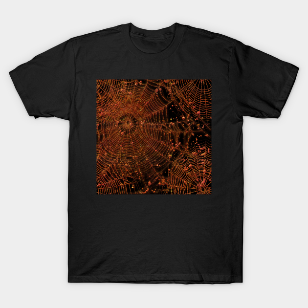 Discover Orange Glitter Halloween Spiderweb Pattern Spooky Style Glamour Goth - Gothic Halloween Spiderwebs - T-Shirt