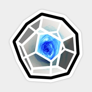 Galaxy space geometry concept: blue Platonic solid Magnet