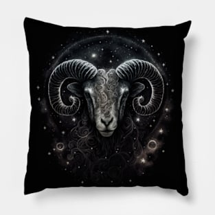 Aries zodiac sign illustration Pillow