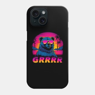 GRRRR Synthwave Bear Phone Case