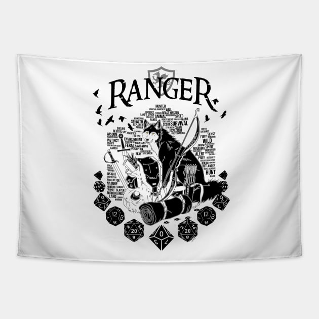 RPG Class Series: Ranger - Black Version Tapestry by Milmino