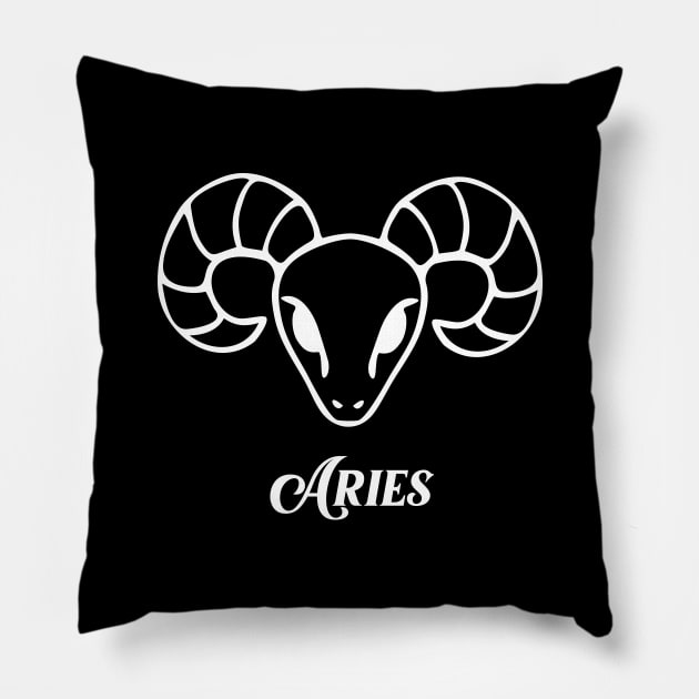 Aries zodiac sign Pillow by Ericokore