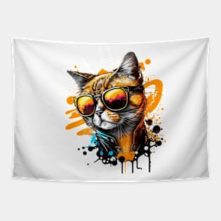 cool cat sunglasses Tapestry