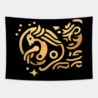 Golden mythical creature Tapestry