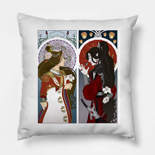 Art Nouveau Hualian Pillow by Antares Versatile Arts