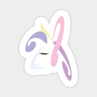 Abstract Unicorn Pastel Soft colors Purple Pink Yellow Magnet