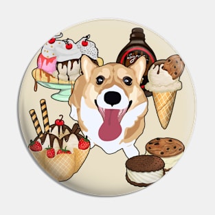 Ice Cream Party Corgi Pin