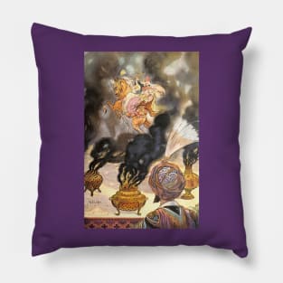 The Talking Bird speaks in Arabian Nights Pillow