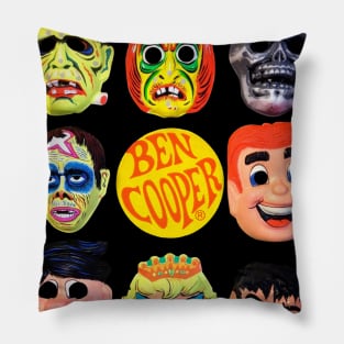 Vintage Ben Cooper Halloween Masks Pillow