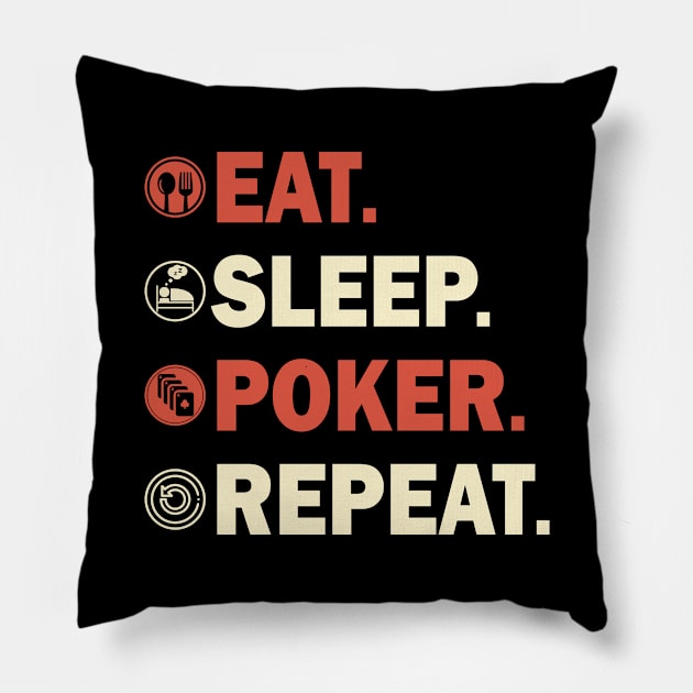 Funny Gambling Gift Poker Player Card Game Image Pillow by AlleyField