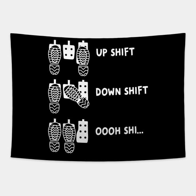 Up-Shift Down-Shift! - Manual Transmission Racing Tapestry by Crazyshirtgifts