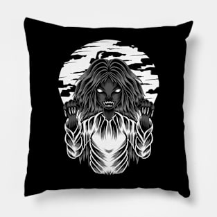 Artwork Illustration Indonesian Legendary Ghost Kuntilanak Pillow